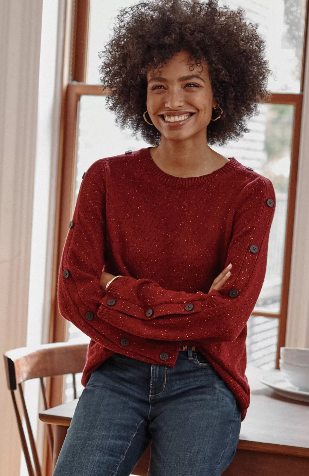 tweed_buttonedsleeve_sweater_11-1.webp J.Jill Tweed Buttoned-Sleeve Sweater Fashion