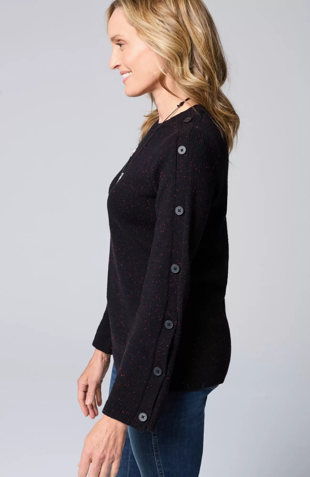 tweed_buttonedsleeve_sweater_4-1.webp J.Jill Tweed Buttoned-Sleeve Sweater Fashion