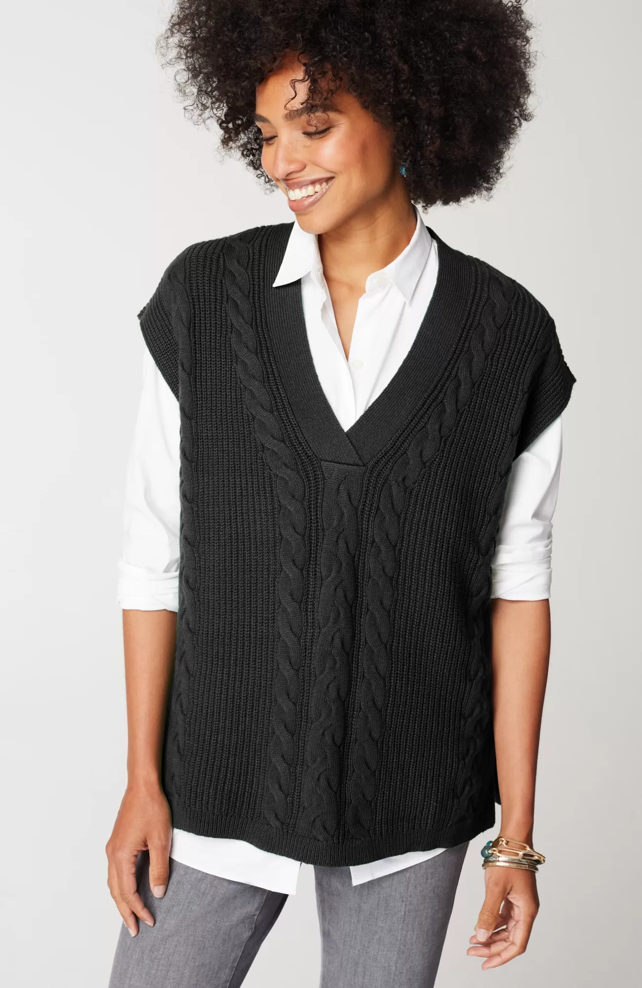 J.Jill V-Neck Cable Vest Online