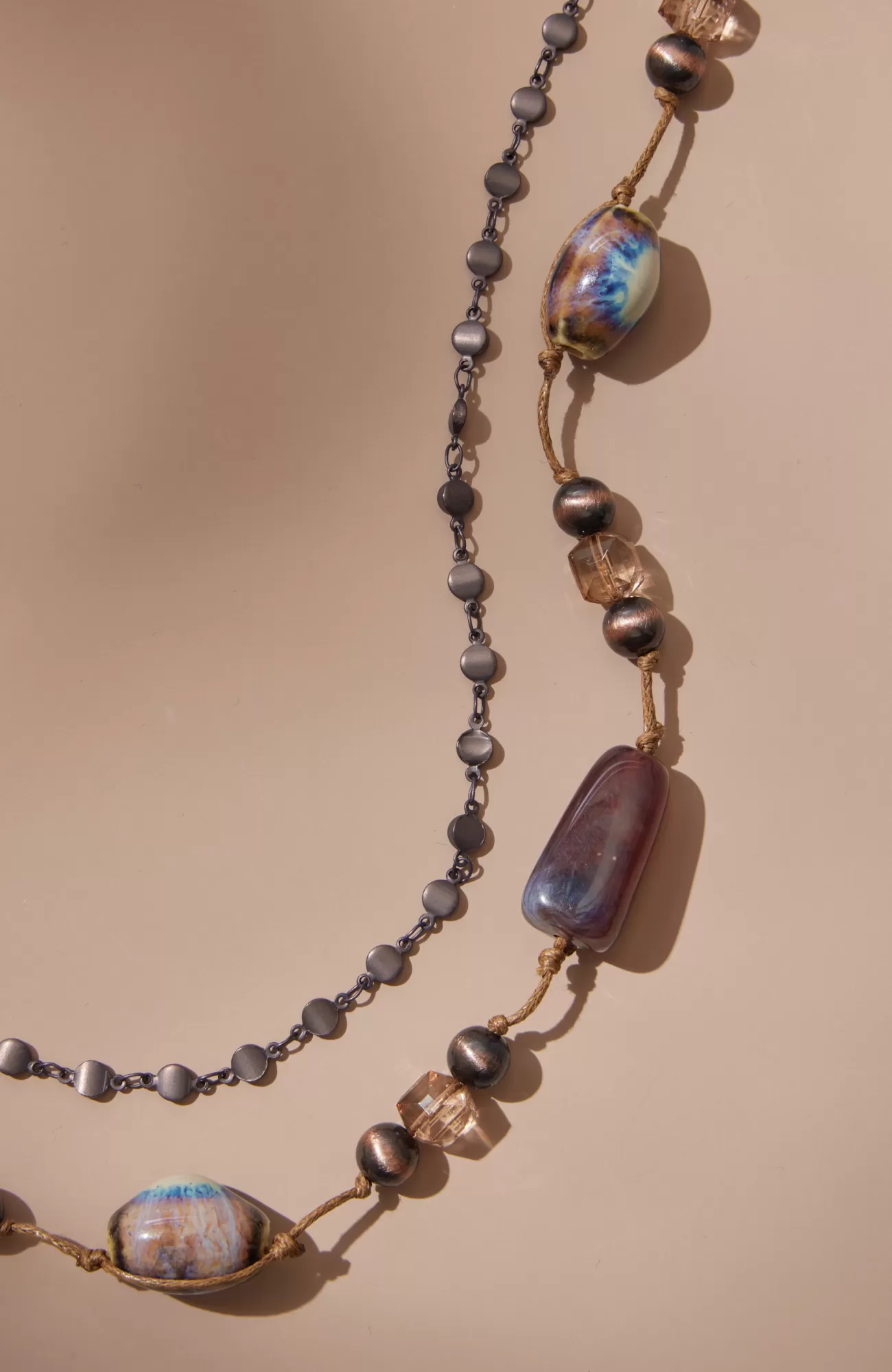 J.Jill Walk-In-The-Park Double-Strand Necklace Neutral Multi Cheap