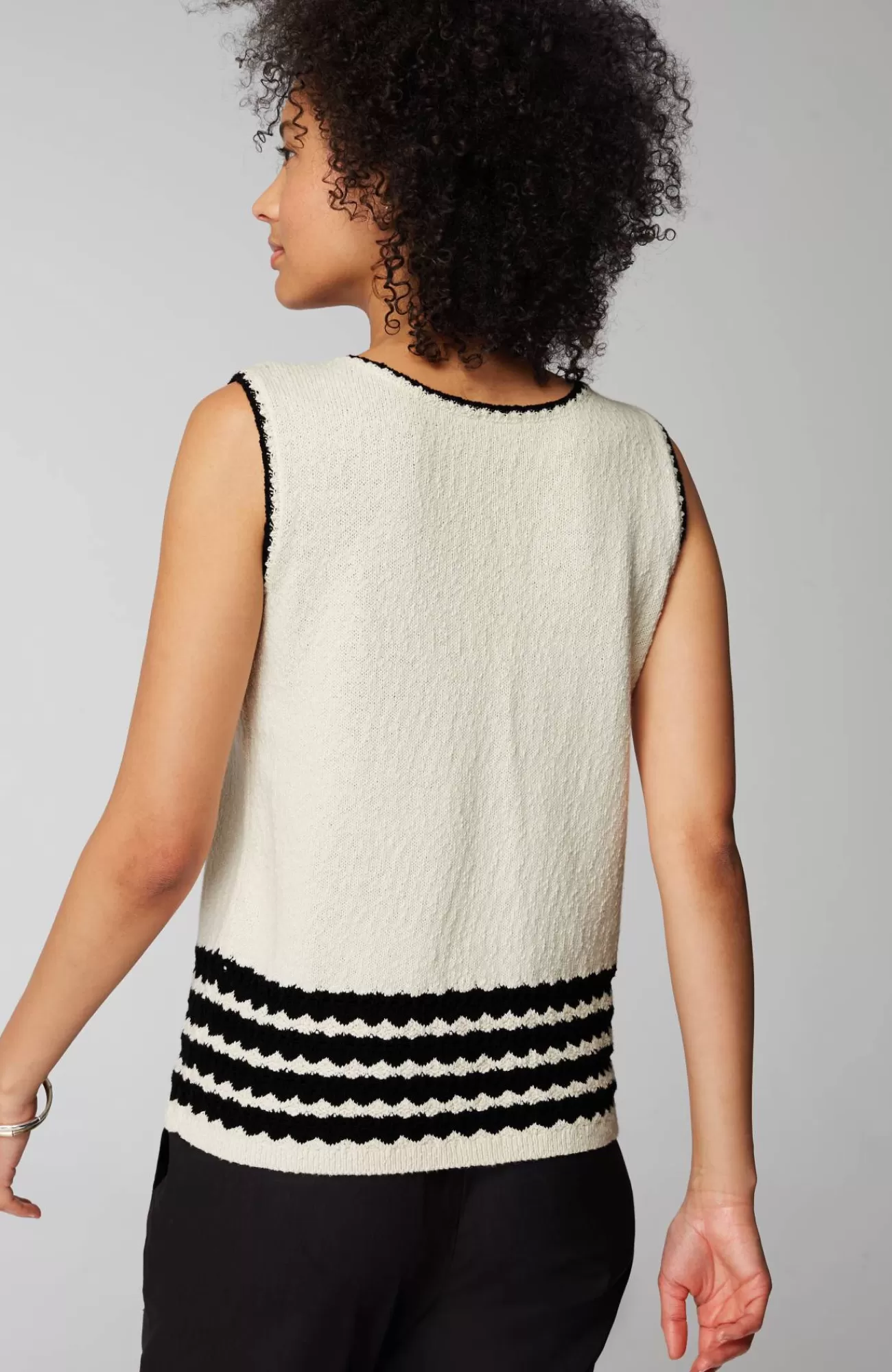 J.Jill Wavy-Stripes Textured Sweater Barley/black Discount