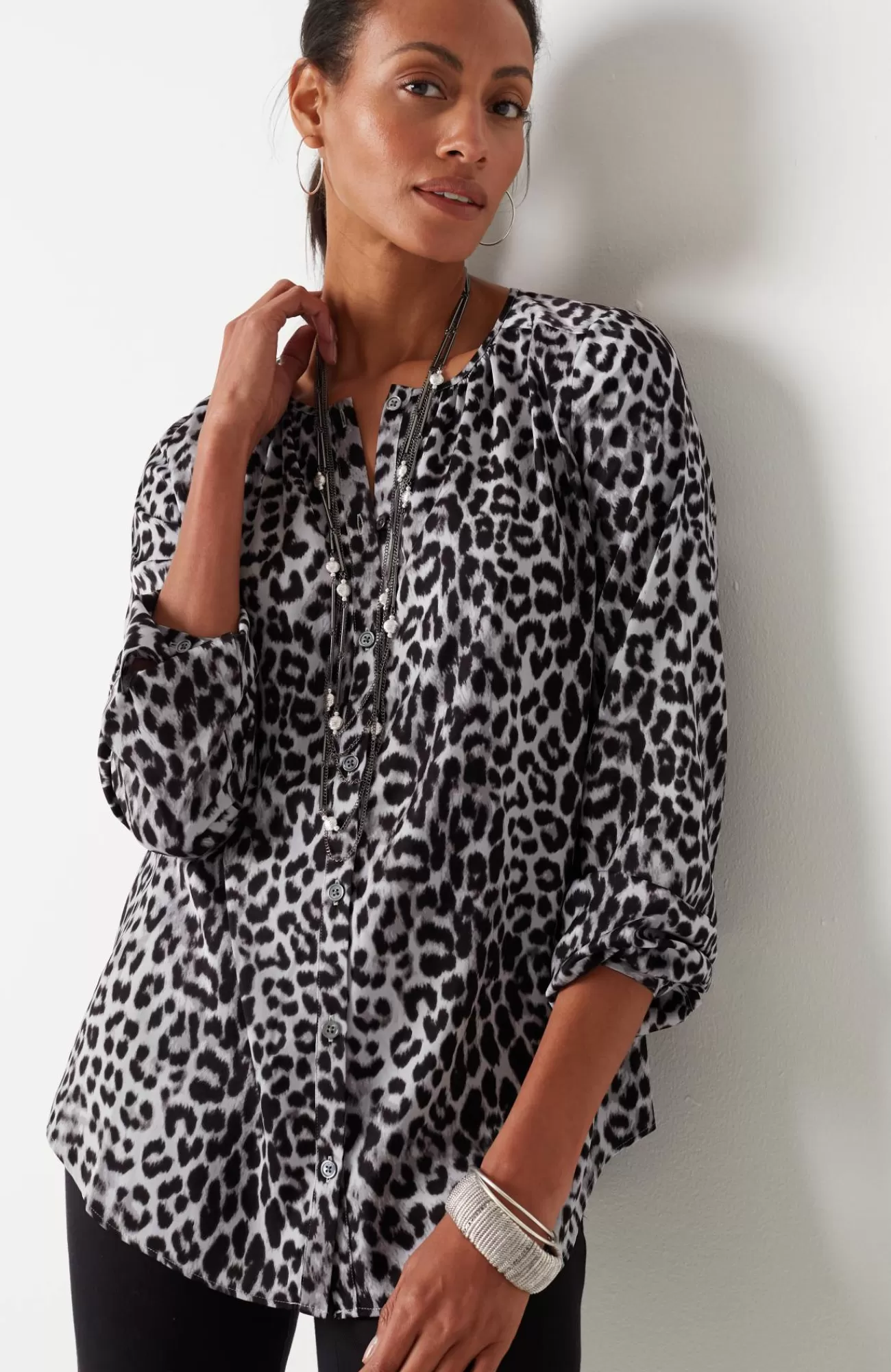 J.Jill Wearever Button-Front Blouse Best