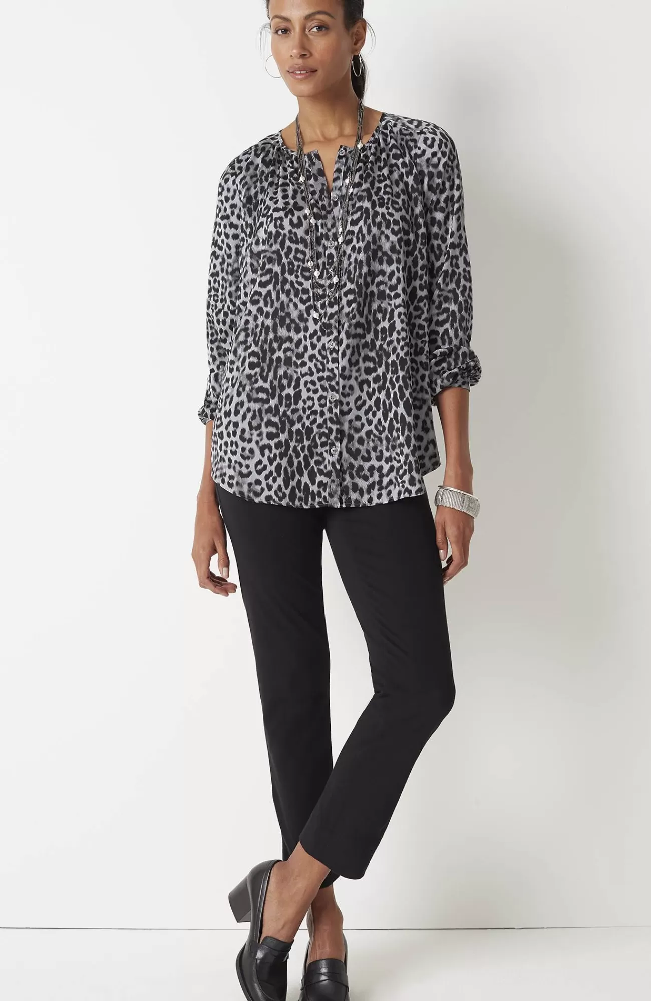 J.Jill Wearever Button-Front Blouse Best