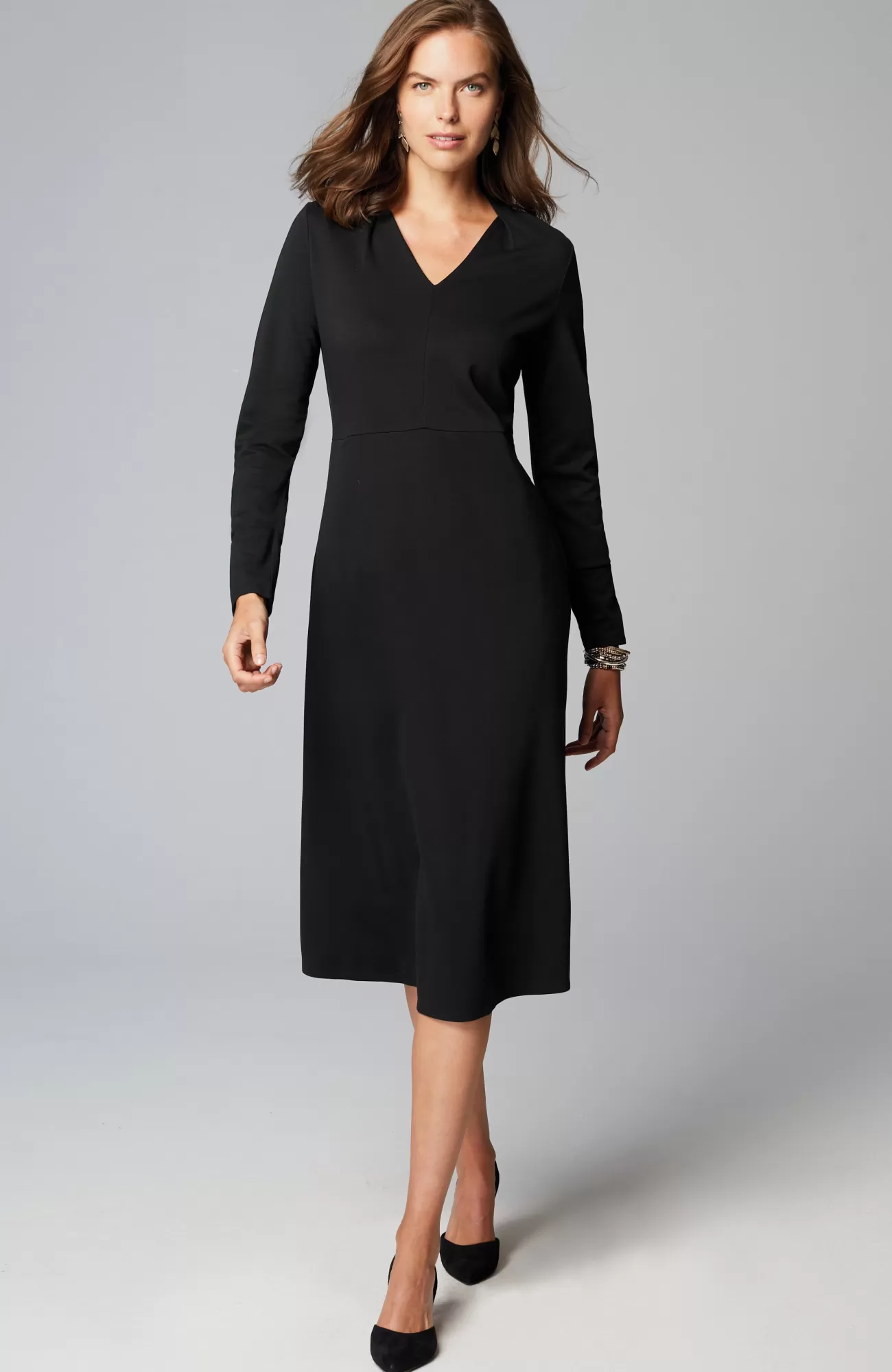 J.Jill Wearever Double-Face Jersey Fit-And-Flare Dress Cheap