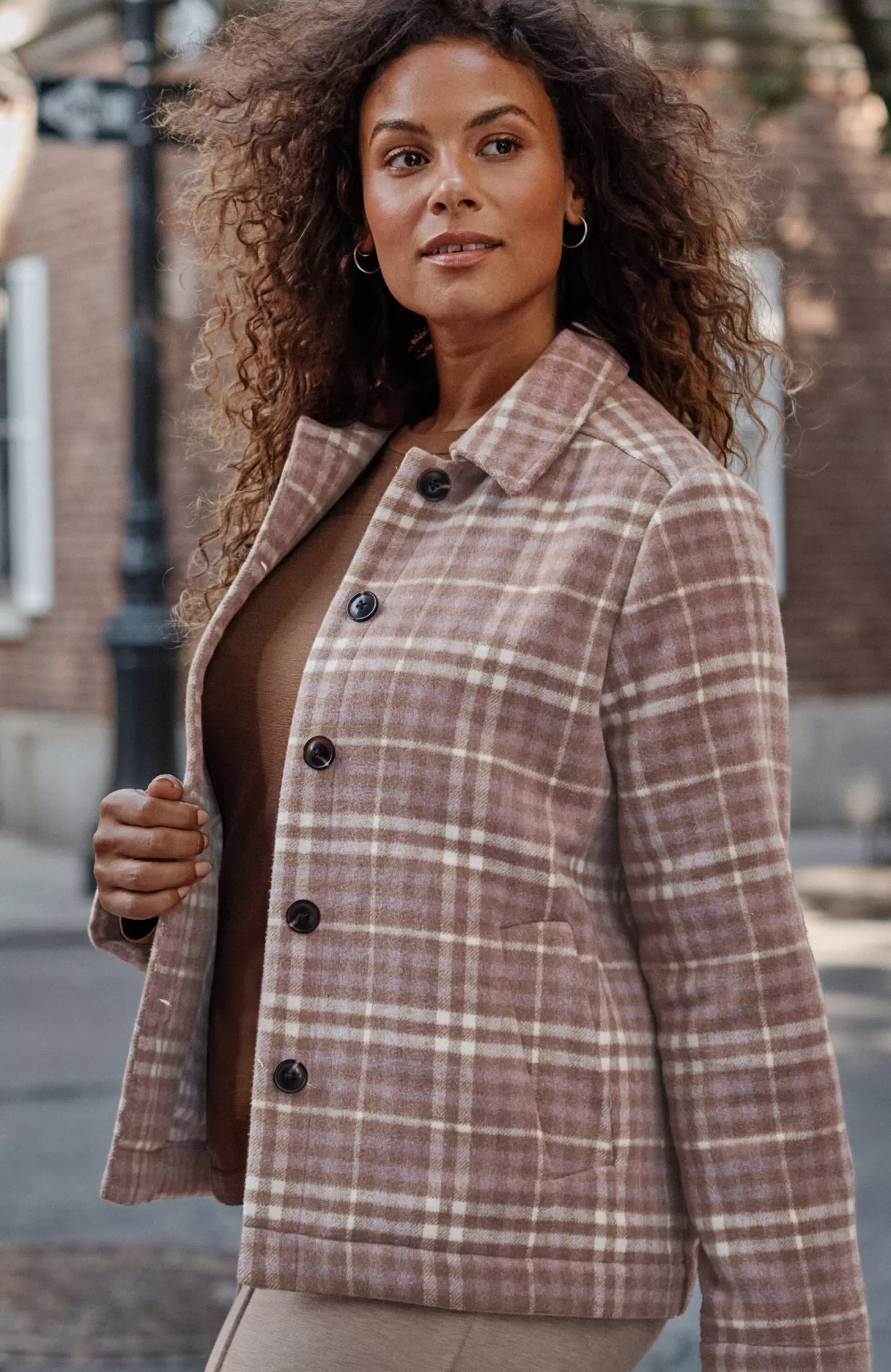 J.Jill Wearever Double-Face Plaid Jacket Plum Heather Multi Fashion