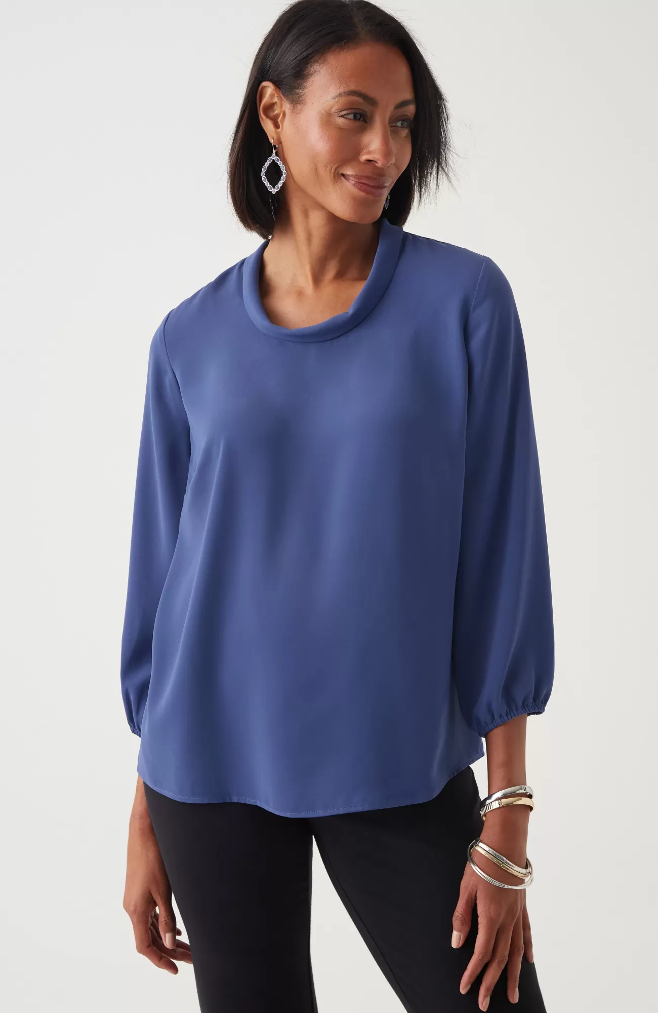 J.Jill Wearever Easy-Care 3/4-Sleeve Top Evening Sky Cheap
