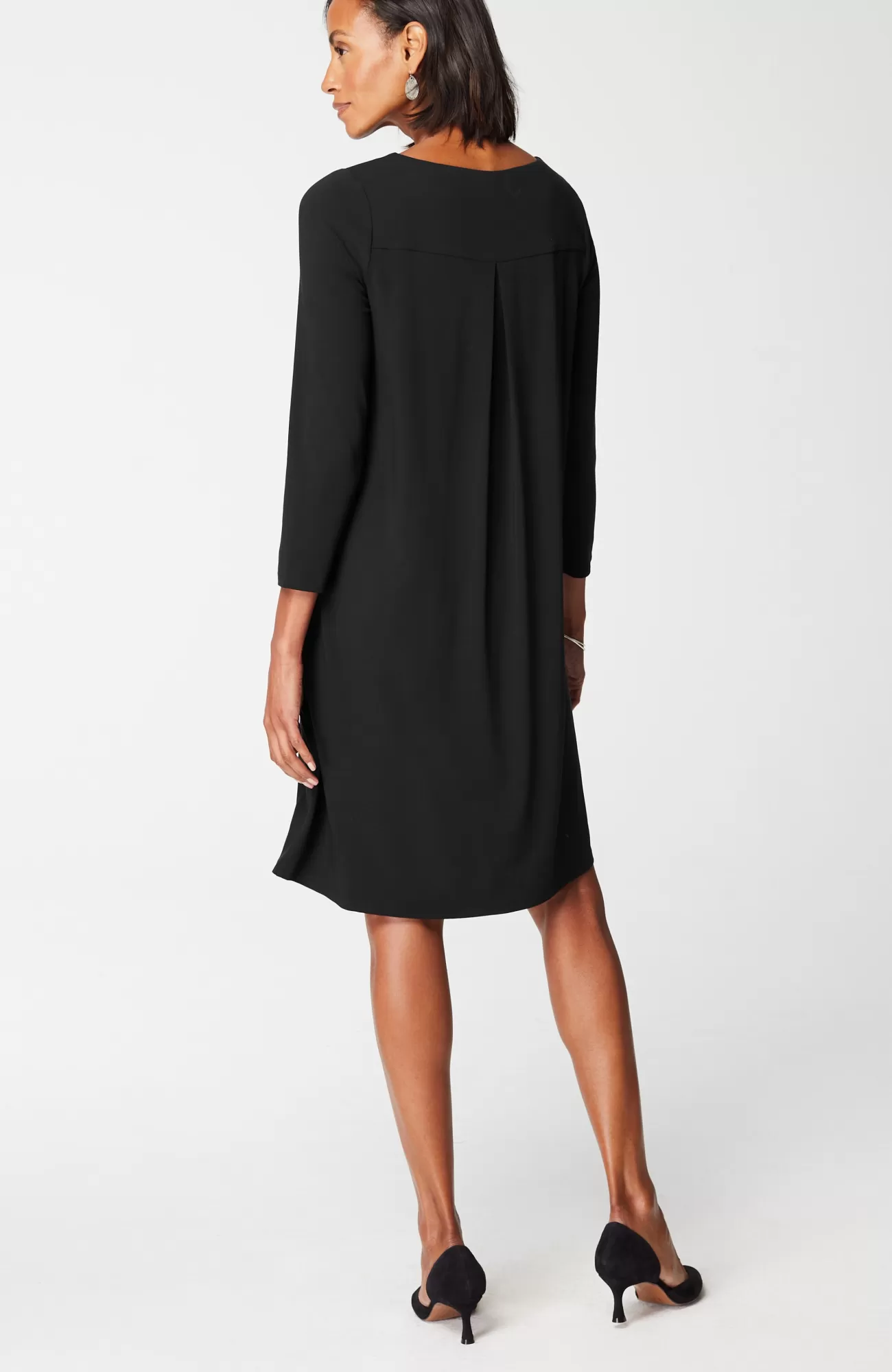 J.Jill Wearever Knit Pleat-Back Dress Blue Heron Shadow Bloom Online