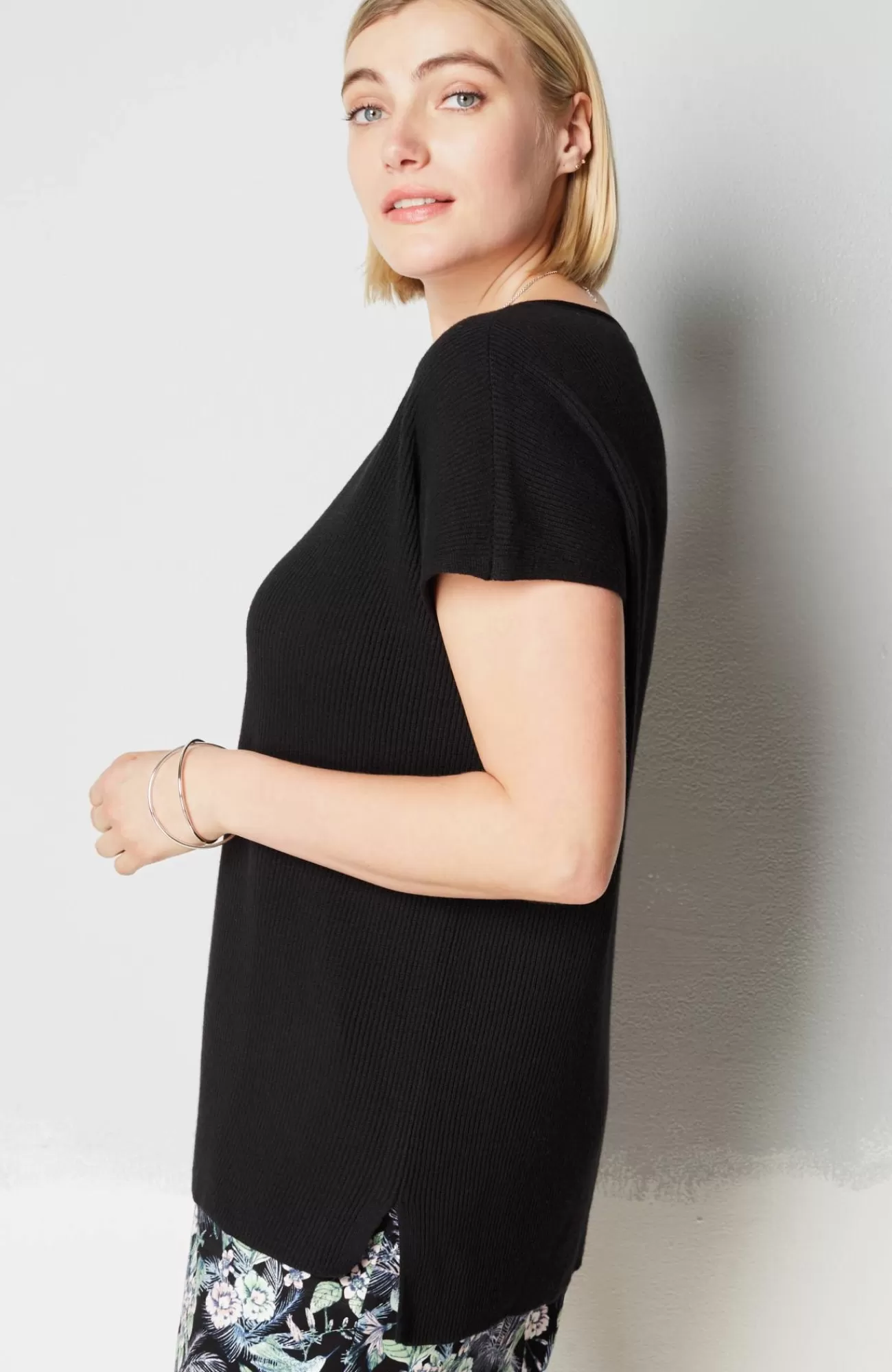 J.Jill Wearever Textured V-Neck Short-Sleeve Sweater Online