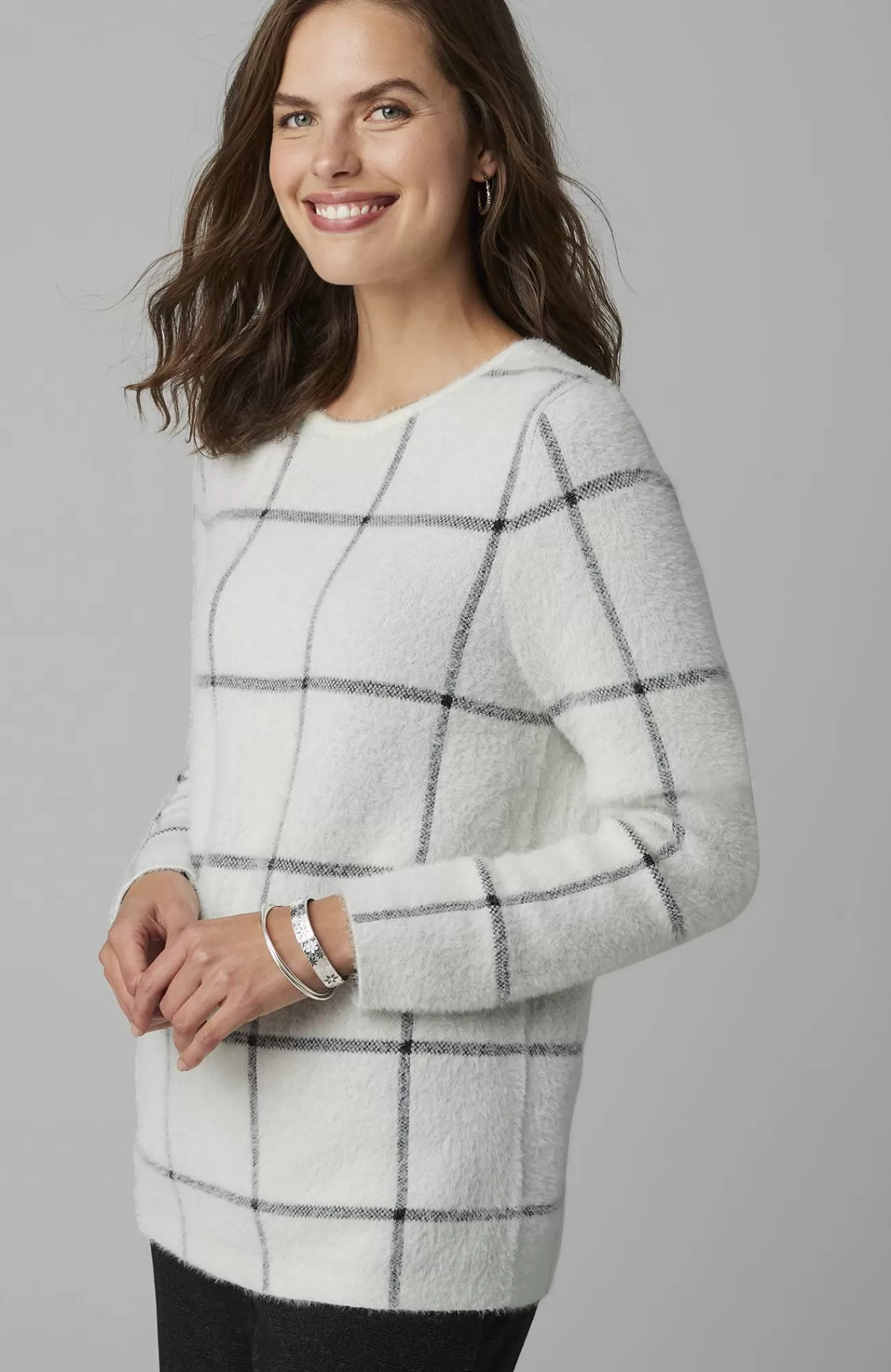 wearever_windowpane_removablesnood_sweater_7-1.webp J.Jill Wearever Windowpane Removable-Snood Sweater Cream/black Discount