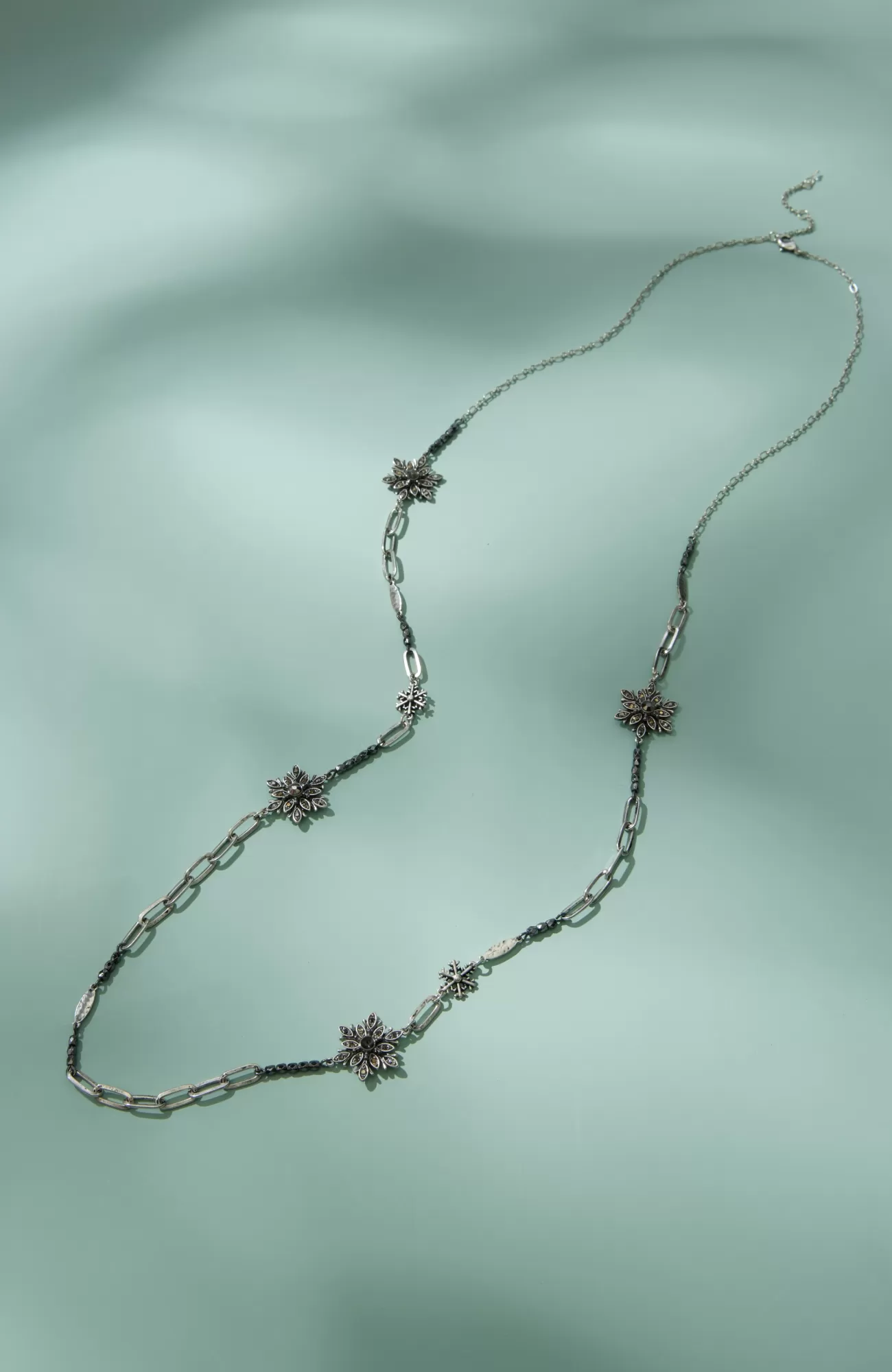 J.Jill Winter Snow Station Necklace Silvertone Multi Shop